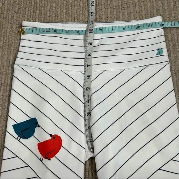 OMGI YOGA Bird and Striped Print High Waisted Activewear Leggings - Picture 14 of 16